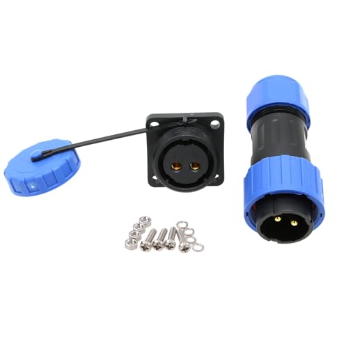 TY20 2 Pin 25A Aviation Waterproof Power Connector, Male Female Plug Socket, Screw-Wiring for Outdoor Solar Truck Device - color: Screw Mount, size: 2 Pin 25A