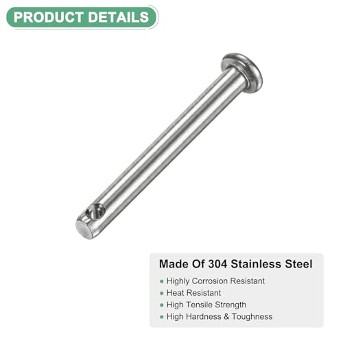 M METERXITY 20Pack Single Hole Clevis Pins, M4 x 35mm Flat Head Clevis Pins - size: M4x35mm