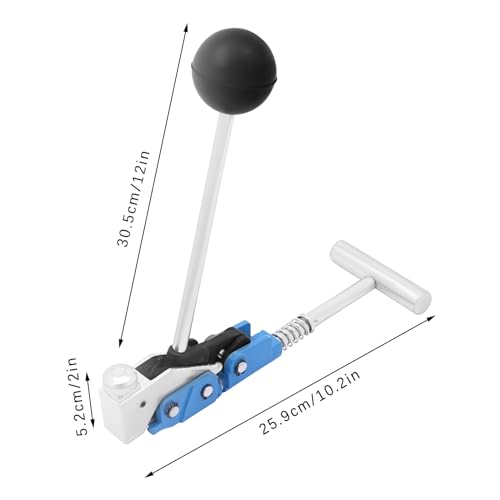 Punch Clamp Tool, Steel Strapping Tensioner for 0.37-0.63in Strip, Manual Banding Cutter for Sign, Cable, Pipe Fixing, Lightweight Foldable Design, Ergonomic Handle, Durable Alloy Steel