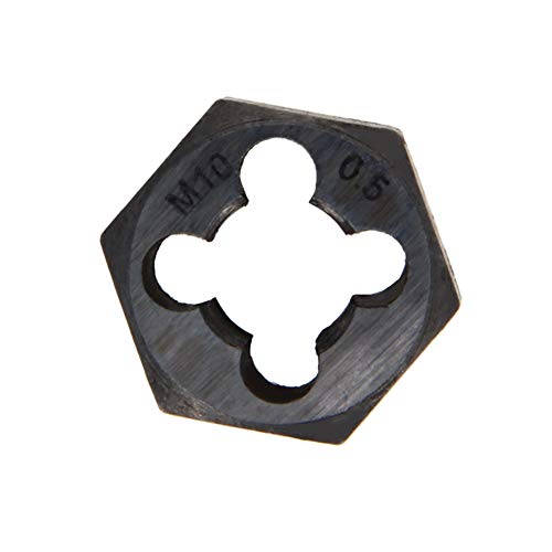 Utoolmart Hex Rethreading Die, M10 x 0.5 Pitch, Carbon Steel Thread Die, Hex Rethreading Die Machine Thread Die, Hexagon Taper Pipe Die, 1 Pcs - size: M10×0.5 Fine Teeth