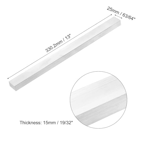 MECCANIXITY Square Aluminum Flat Bar, 19/32" (15mm) Thick x 63/64" (25mm) Width x 13" (330.2mm) Long 6063 Aluminum Flat Plate Solid New Mill Stock Silver for Industrial Building - size: 19/32" x 63/64" x 13"