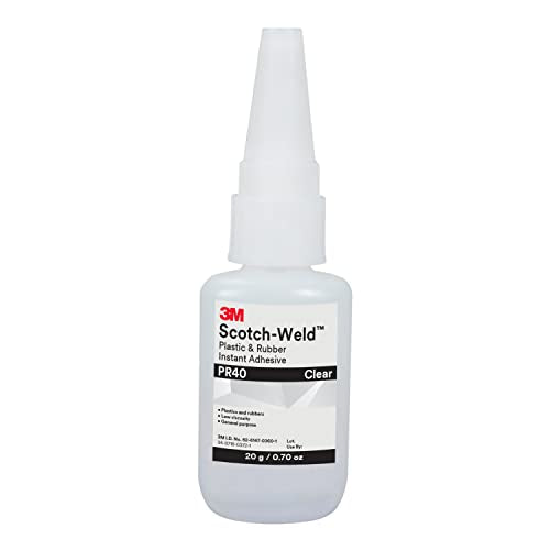 3M Scotch-Weld Plastic & Rubber Instant Adhesive PR40, Clear, 20 Gram