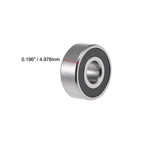 uxcell R3-2RS Deep Groove Ball Bearing 3/16-inchx1/2-inchx0.196-inch Sealed Z2 Lever Bearings 10pcs - size: 3/16"x1/2"x10/51"