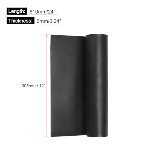 MECCANIXITY Solid Rubber Sheet 1/4" Thick x 12" Wide x 24" Long, Anti-Slip Neoprene Rubber Roofing Material for Gaskets DIY Material, Pads, Seal, Bumpers - size: 1/4" x 12" x 24"