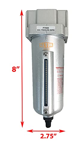 3/4" NPT HEAVY DUTY Industrial Grade Particulate Filter/Water Trap For Air Compressor Compressed Air Lines, 5u With Metal Bowl (AUTO DRAIN) - color: 140 Cfm, 175 Psi (Auto Drain), size: 3/4" NPT