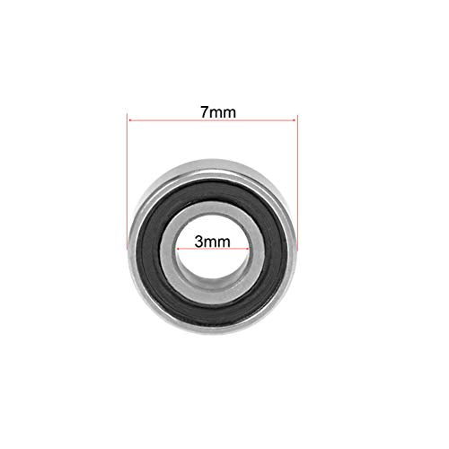 uxcell 683-2RS Deep Groove Ball Bearing 3x7x3mm Double Sealed ABEC-3 Bearings 10-Pack - size: 3mmx7mmx3mm