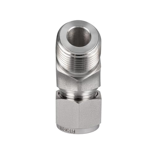 316 Stainless Steel Compression Tube Fitting 45 Degree Elbow 1/2" Tube OD x 1/2" Male NPT 6700 psi, SS-VM-FL8-NS8 - size: 1/2" OD x 1/2" MNPT