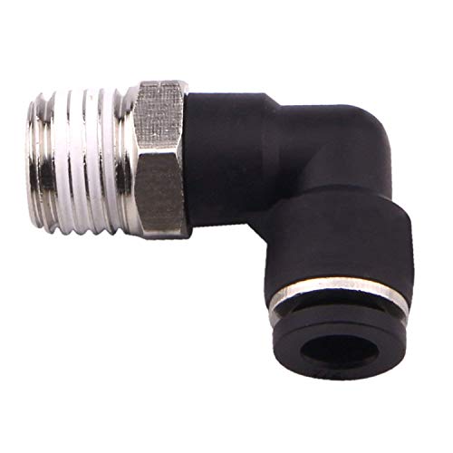 10 Pack Push to Connect Air Fittings 90 Degree Pneumatic Tube Fitting Male Elbow 1/4" Tube OD x 1/4" NPT Thread - size: 1/4" OD x 1/4" NPT