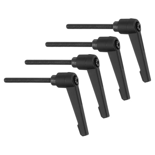 uxcell 4Pcs M5 x 50mm Adjustable Knobs Handle Male Thread Push Button Ratchet Quick Release Locking Rotating Bolt for Lathe Machinery, Black - size: M5 x 50mm