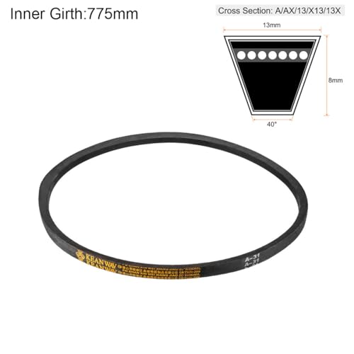 uxcell A31 Drive V-Belts 31" Inner Length 13mm Width 8mm Thick JIS Standard A-Section Rubber Drive Transmission Belt - size: 31"