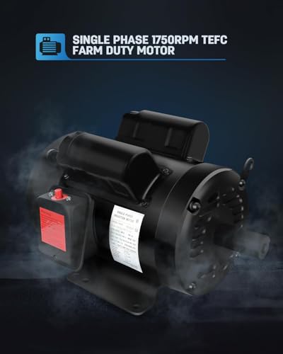 5HP Electric Motor, Air Compressor Motor, 1750 RPM, Single Phase,184T Frame, 208V-230V, 1-1/8"Shaft Diameter Rolled Steel Shell 60HZ