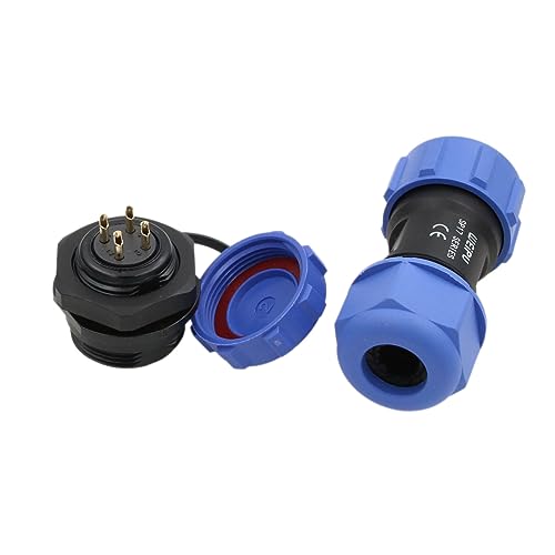 SP17 4 Pin Connector Waterproof Aviation Circular 5A Male Female Cable Plug Chassis Socket for Outdoor Power Light Application - size: 4 pin 5A