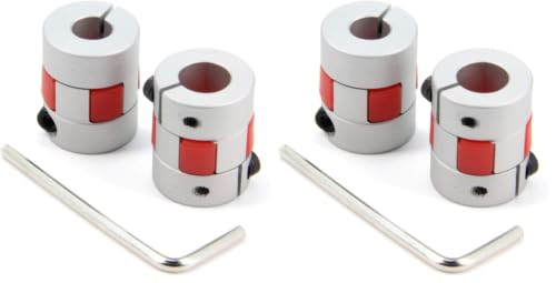 2PCS 8mm to 10mm Aluminium Plum Flexible Shaft Coupling Diameter20mm Length25mm 8x10mm Motor Connector Flexible Coupler for 3D Printer CNC Machine and Servo Stepped Motor(8x10mm) (Pack of 2) - size: D20 L25 (Pack of 2), style: 8x10mm