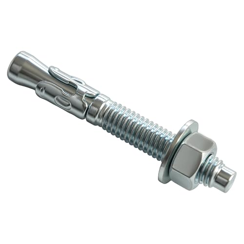 3/8" x 3" Concrete Anchors Wedge Anchor, Carbon Steel,10 Pcs - size: 3/8"x3"