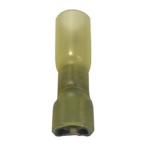 10 Pack - Yellow Heat Shrink & Crimp Fully Insulated Female Quick Disconnect - 8 AWG Gauge .250 Tab - Made in USA - color: 8 Gauge, size: Female Fully Insulated .250 Tab