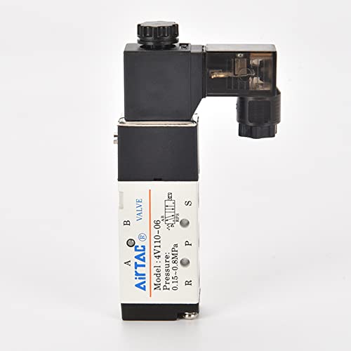 Solenoid Valve 1/8"PT Pneumatic AirTAC 4V110-06 Air 12V/24V/110V/220V Single Coil Pilot-Operated Electric 2 Position 5 Way Connection Type (4V110 PT1/8, DC24V) - size: 4V110 PT1/8, style: DC24V