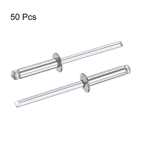 uxcell Blind Rivets 304 Stainless Steel 4mm Diameter 16mm Grip Length Silver 50pcs - size: 4mm x 16mm