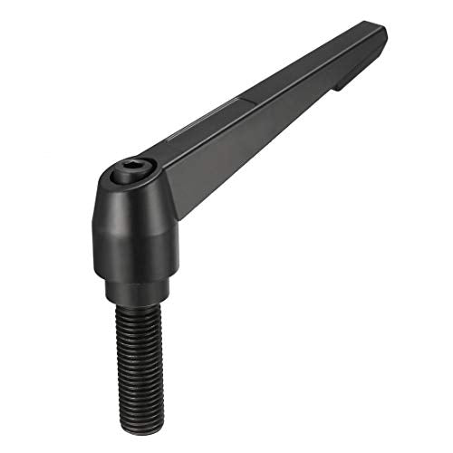 uxcell M16 x 50mm Handle Adjustable Clamping Lever Thread Push Button Ratchet Male Threaded Stud Knobs Rotating Screw Handles Bolts with Locking Lever Black - size: M16x50mm