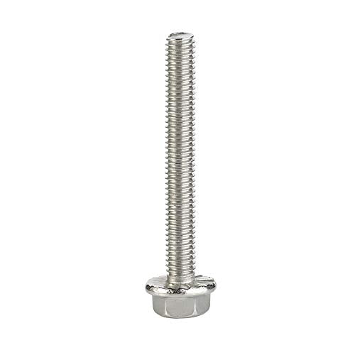 M8 x 60mm Flanged Hex Head Bolts Flange Hexagon Screws, Stainless Steel 304, DIN 6921, 10 PCS - size: M8-1.25 x 60mm