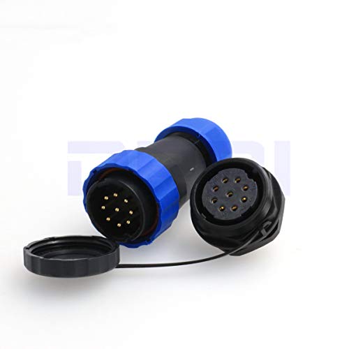 HE29 9pin 28mm Threaded Plastic Connector Male Plug Female Socket Chassis Panel Mount Waterproof Circular Aviation Connector IP68 (9 pin) - size: 9 pin