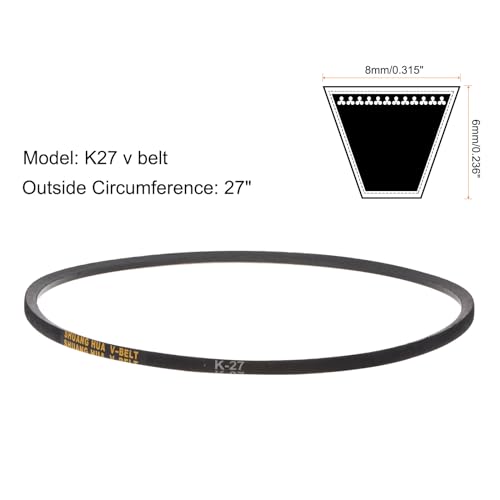 uxcell 2pcs K27 Rubber V Belt K Section V-Belt 27" Lo x 0.315" W x 0.236" T - size: K27