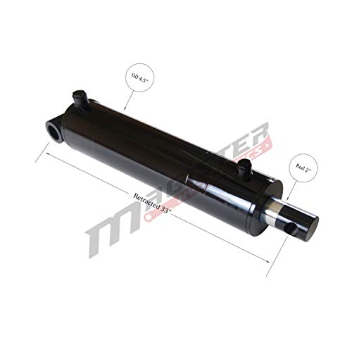 Magister Hydraulic Cylinder 4" Bore x 24" Stroke, Welded Hydraulic Ram with Pin Eye Mount, Double Acting Hydraulic Piston 3500 PSI (WPE 4x24) - color: 4" Bore, size: 24" Stroke