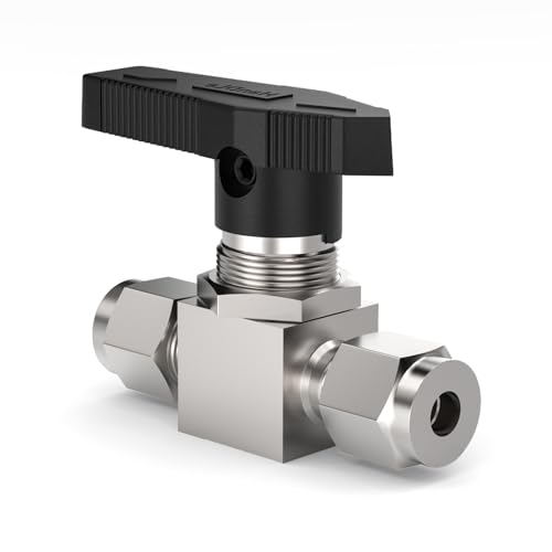 1PCS 304 Stainless Steel Compression Valve, 1/4" Tube OD x 1/4" Tube OD Straight Adapter for water/oil/air systems. - size: 1/4" OD (Valve)