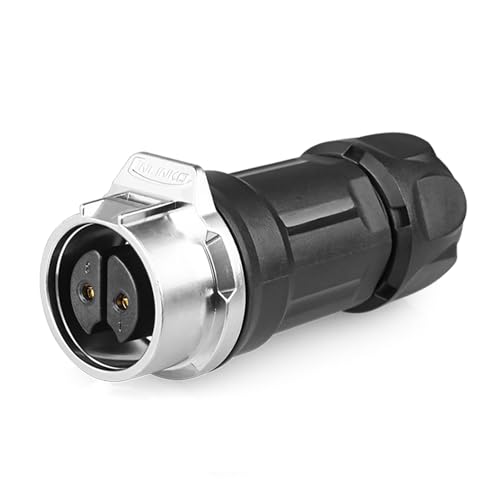 CNLINKO LP-16 2 PIN Industrial Waterproof Connector, IP68 Circular Connector, PBT Plastic Shell Quick Plug Aviation Connector M16 Male Plug and Female Plug (2 Pin) - style: 2 Pin
