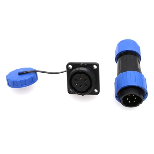 TY20 6 Pin 5A Screw Terminal Electrical Connector, Male Female Plug Socket, Bulkhead Quick-Disconnect for Outdoor Electrical Power Outdoor Device - color: Screw Mount, size: 6 Pin 5A