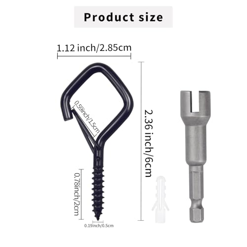 100 PCS Black Eye Screw Hooks for Hanging Heavy Duty with Safety Buckle.Metal Ceiling Hooks for Hanging Plants Cup Wind Chime Bird Feeders Patio Lights At Indoor&Outdoor - color: Black, size: 100 Pieces