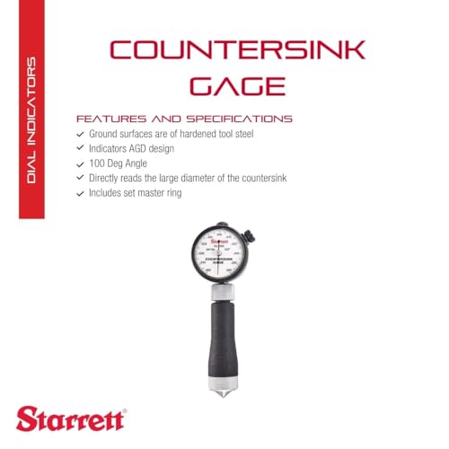 Starrett Dial Indicator Countersink Gage, .360-.560" Range - size: .360 -.560"