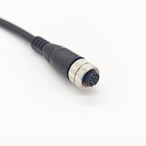 M12 12 Pin Female Connector Cable, A Code Straight Aviation Plug Electrical Cable PVC Industrial Molded Unshielded Wire AWG26(10Meter) - size: 32.8ft