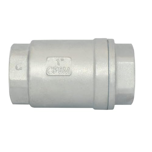 1" NPT Female WOG1000 Check Valve, Spring Loaded In-line Low Cracking Pressure, Stainless Steel SS316 CF8M (1 Inch)… - size: 1 Inch