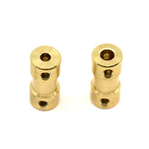 8 Pcs 3mm to 4mm Brass Shaft Coupling Joint Connector with Screws for Small Motor (3mm to 4mm) - size: 3mm to 4mm