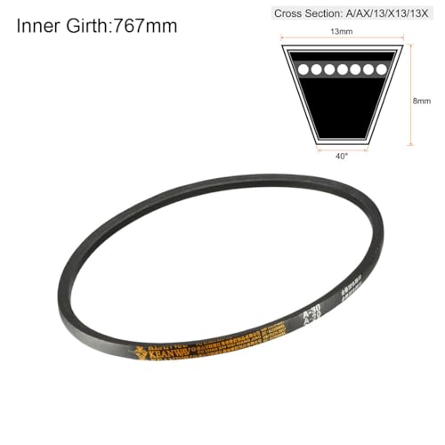 uxcell A30 Drive V-Belts 30" Inner Length 13mm Width 8mm Thick JIS Standard A-Section Rubber Drive Transmission Belt - size: 30"