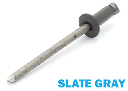 Colored Pop Rivets 1/8 Diameter #4 304 Stainless Steel Painted Blind Rivets 4-3, 1/8" x 3/16" Grip (100, Slate Gray) - color: Slate Gray