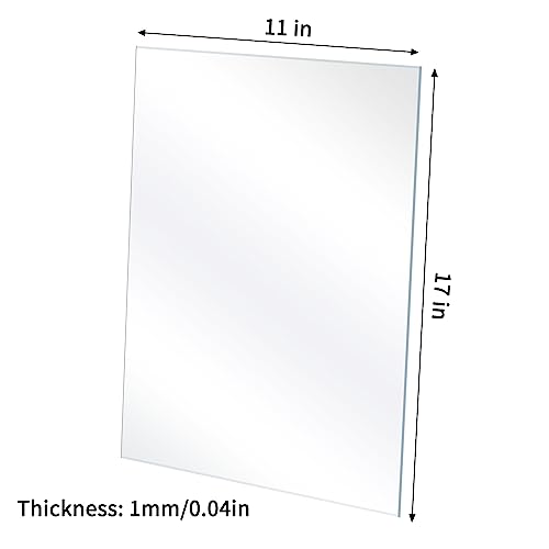 Lyeasw 11x17 Plexiglass Acrylic Sheets for Picture Frame Glass Replacement, Crafting Projects, DIY Display, Clear Styrene Sheets 11x17 Plexiglass Cover - size: 11x17