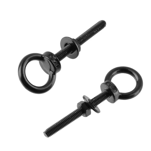 Antrader Stainless Steel Eye Bolts with Nut & Washer,M6 x 2" Threaded,10pcs - size: M6 x 50mm