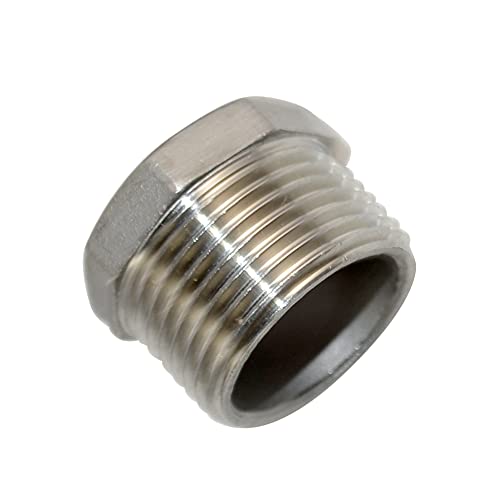 1/4" Male NPT to 1/8" Female NPT Female Reducing/Reducer Bushing Pipe Fitting,Adapter,Stainless Steel SS 304 Hex Bushing (1" Male to 1/2" Female) - size: 1" Male to 1/2" Female