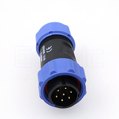 Weipu SP21 7 Pin Male Plug Panel Mount Waterproof IP68 Connector Cable Industrial Circular Solar Electrical Connector - color: SP2110/P, size: 7Pin