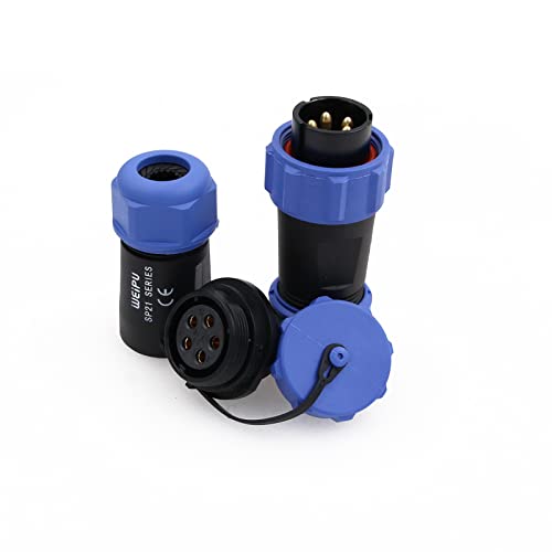 SZRMCC SP21 Waterproof Connector IP68 Circular Aviation Plug Socket in Line High Voltage Industrial Power Cable Connector for LED Lighting/Marine/Automotive Outdoor Devices (5Pin 30A) - size: 5Pin 30A