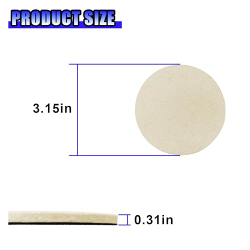 5PCS Wool Felt Car Glass Polishing Pads, 3 Inch - size: 3IN