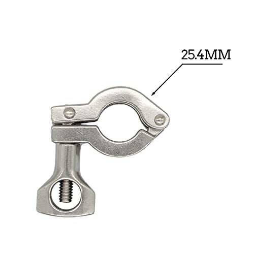 Tri Clamp 0.5-0.75" Stainless Steel 304 Heavy Duty Sanitary Clamp Single Pin with Silicone Gasket - size: 0.75 inch(flange size 25.2mm)