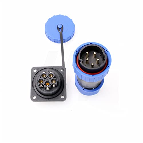 TY28 5 Pin 25A Aviation Waterproof Connector Male Female Cable Plug Socket Easy Screw Crimp Quick-Disconnect for Electrical Power Device 12 AWG Wire - color: Screw Mount, size: 5 Pin 25A