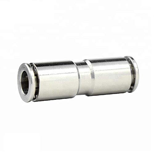 Beduan Push to Connect Fitting 1/2" OD Nickel-Plated Copper Pneumatic Air Fitting Straight Union Tube Connector (Pack of 2) - size: 1/2" OD, style: 2 Pieces