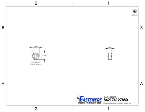 Fastenere Nylon Insert Hex Lock Nuts - #4-40 (2500-Pack) Solid Brass Alloy Steel Grade 360, Plain Finish, Corrosion-Resistant, Durable Multi-Use Hardware Nuts - Secure Fastening w/Hex Socket Drive