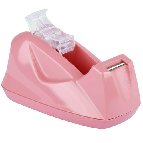 Acrimet Desktop Tape Dispenser Jumbo Size, Non-Skid Base, Plastic, Pink - color: Flower Butterfly Lily:pink