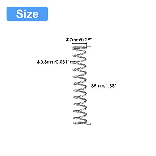 uxcell 5Pcs Compression Spring 304 Stainless Steel 7mmOD,0.8mmWD,35mmFL - size: 7x0.8x35mm