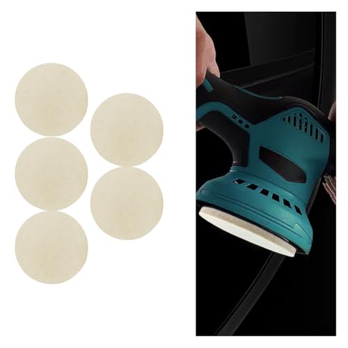 5PCS Wool Felt Car Glass Polishing Pads, 3 Inch - size: 3IN