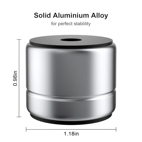 Speaker Isolation Feet 1 Inch Aluminum Turntable Isolation Feet, Anti-Vibration Speaker Isolation Pads for Subwoofer, Audio Equipment, PC Case Feet with Non-Slip Rubber Rings - Silver, 30*25mm, 4 Pack - color: Silver
